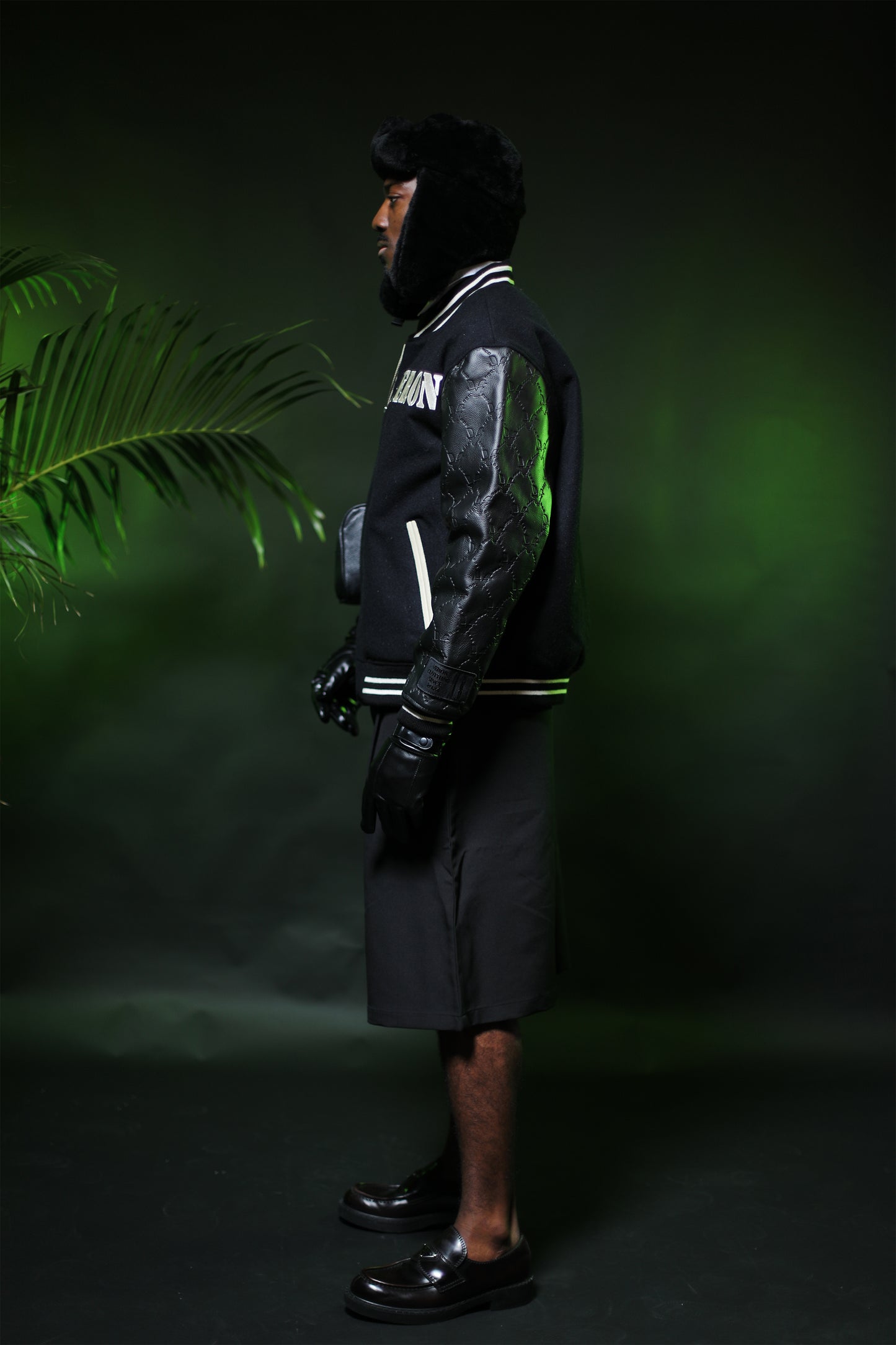 CADEN VARSITY JACKET - NOIR