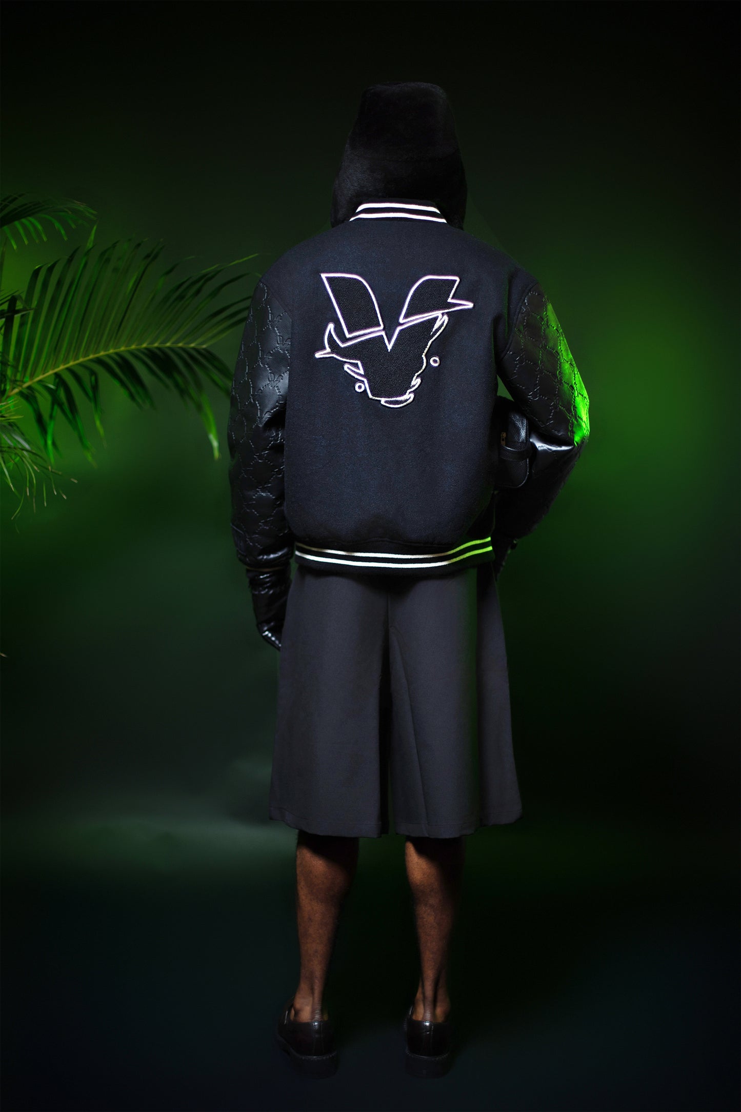 CADEN VARSITY JACKET - NOIR