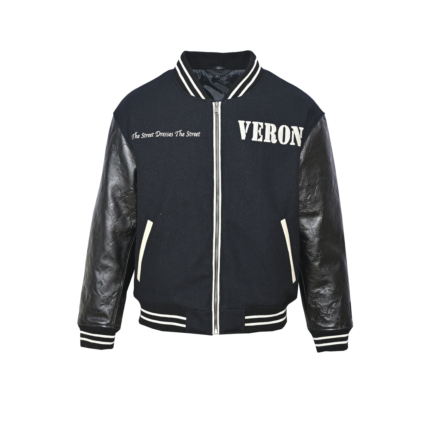 CADEN VARSITY JACKET - NOIR