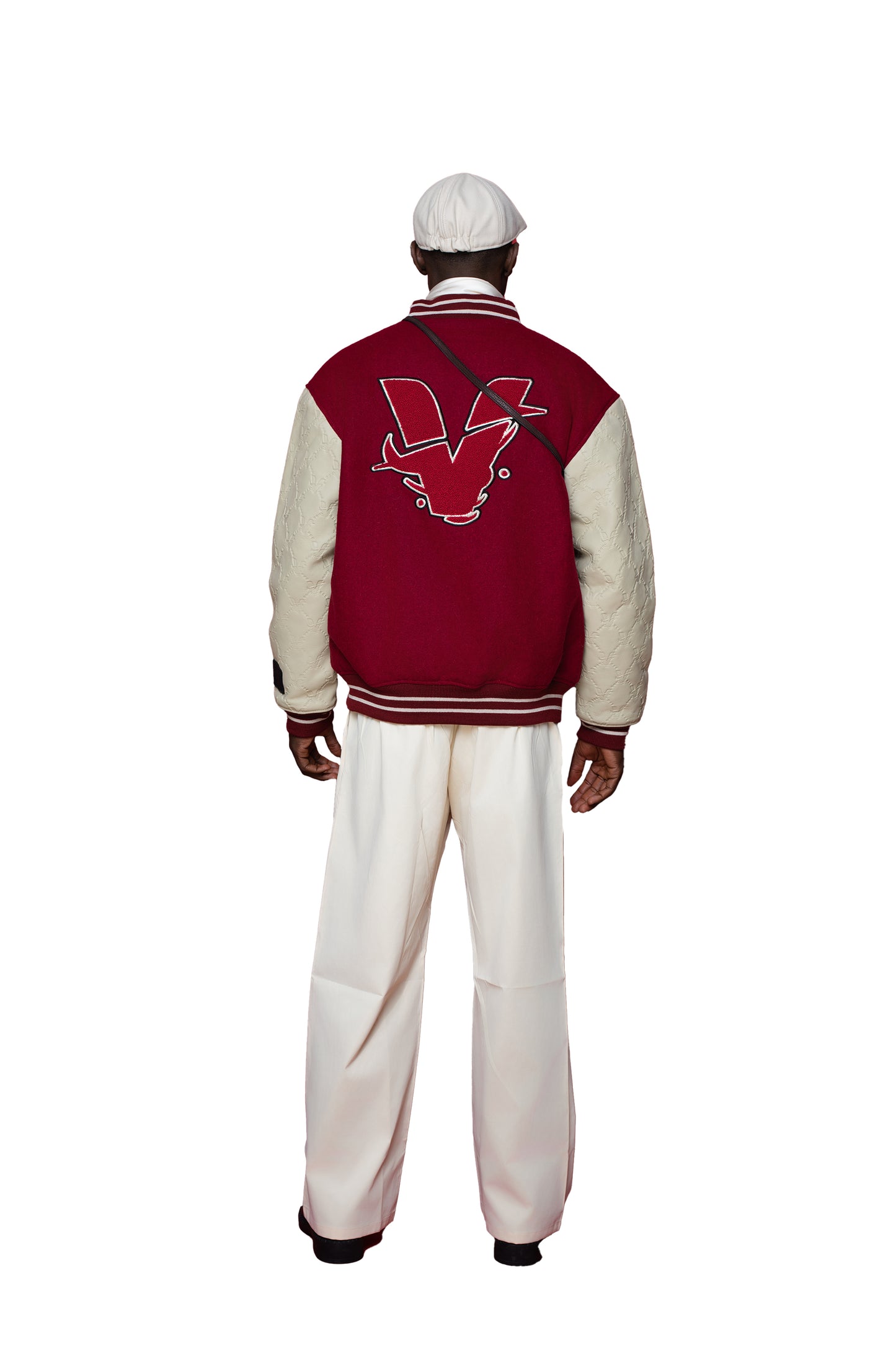 CADEN VARSITY JACKET - ROUGE