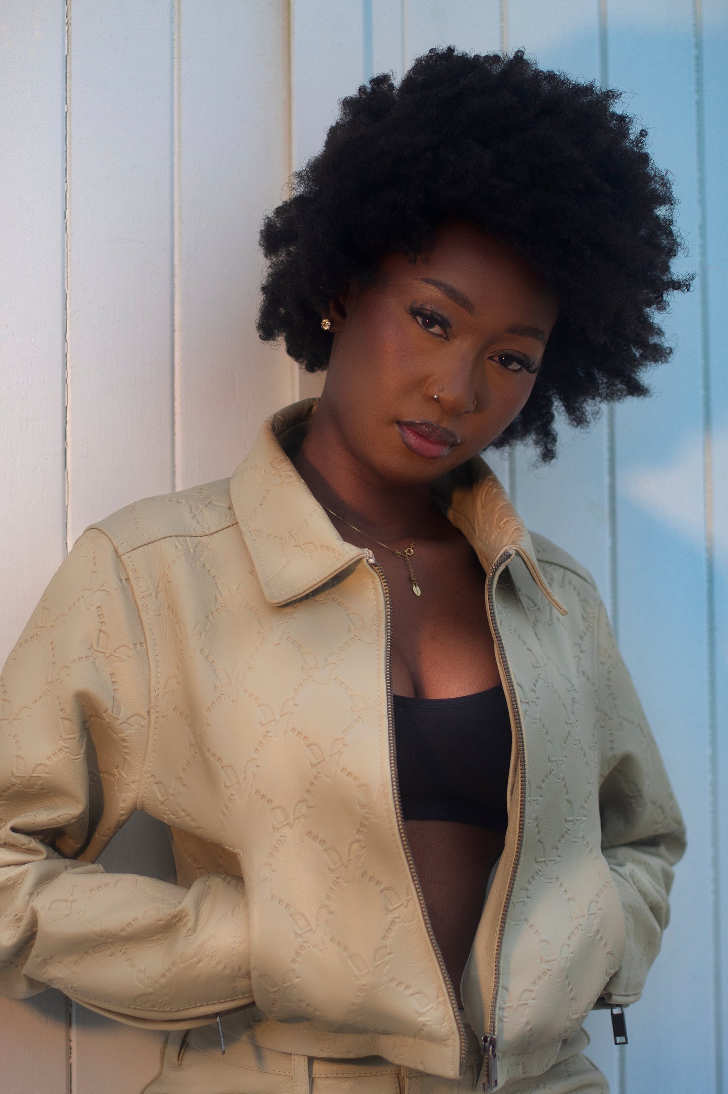 LABLOH veste en cuir