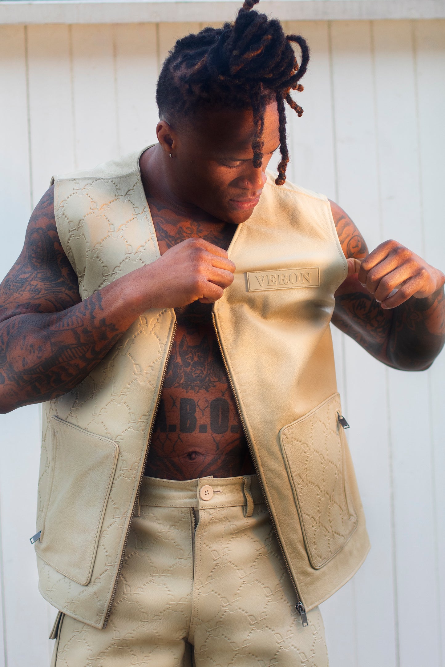 ASTRO veste sans manche en cuir